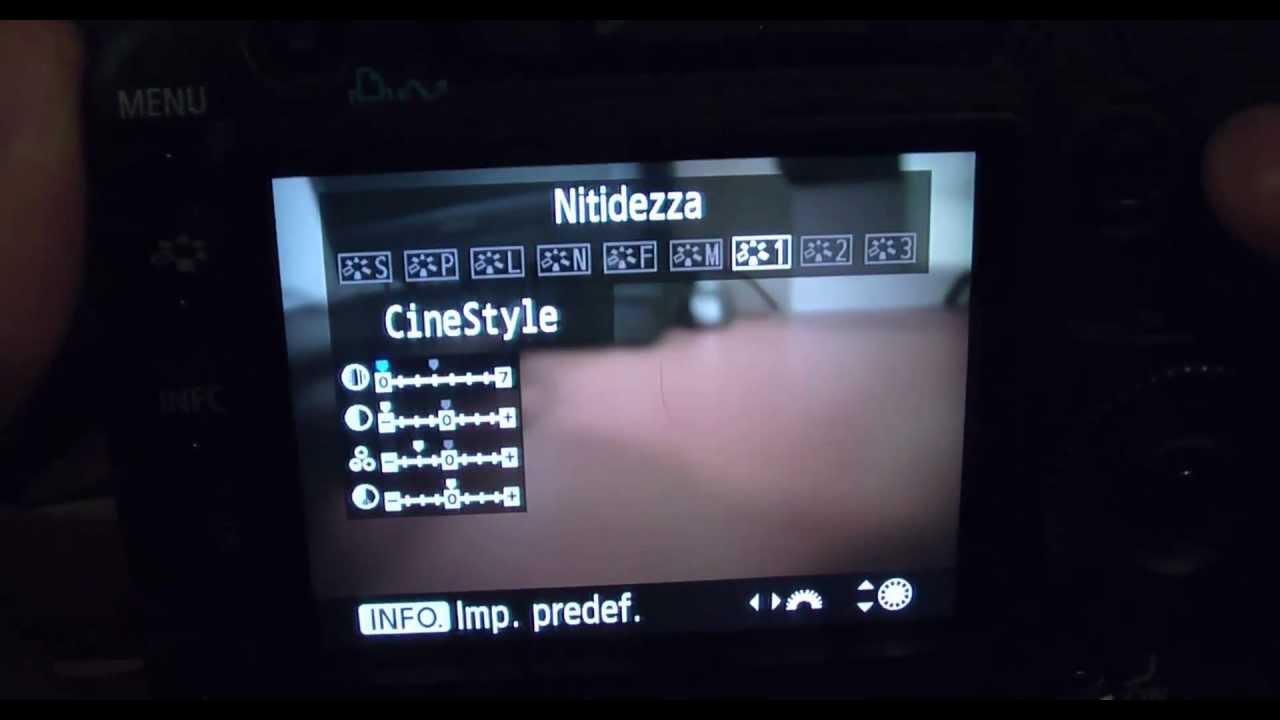 Canon 7d video picture style settings