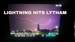 EPIC lightning storms over lytham windmill lancashire WOW ! #LIGHTNING