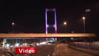 Boğaz içi Köprüsü Asker tarafında trafiğe kapatıldı darbe 2016,07,16 saat 00.20