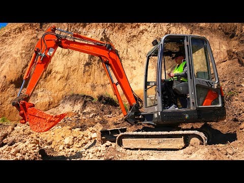 The Tractor Excavator broken down Funny Dima Ride on POWER WHEEL Tractor to help man