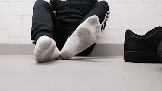 Black Af1 And Extremly Dirty White Adidas Socks