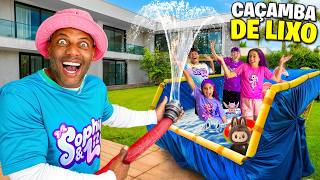 Construi Uma Super Piscina Em Uma Caçamba De Lixo
