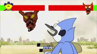 Regular Show Destroyer Of Worlds Fight With Cool Health Bars