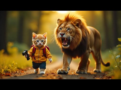 Unbreakable Cat and Dog Friendship: Epic Battles Against Lions and Zombies #Shorts #story #cat #dog