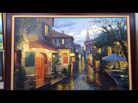 Tranh phong cảnh Châu Âu cổ kính lãng mạn
