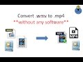 How to Convert wmv video to mp4 without any software, only using cmd, best free video converter