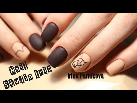 Маникюр с животными из черных линий Маникюр с животными из черных линий