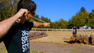 Mini Forged PFS Slingshot Shooting Test VS Can (Extra Clips)