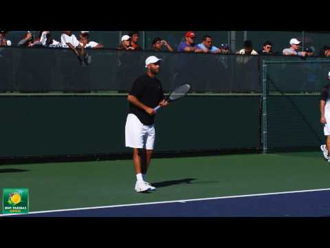 James ブレーク warming up in slow motion HD-- Indian Wells Pt． 07