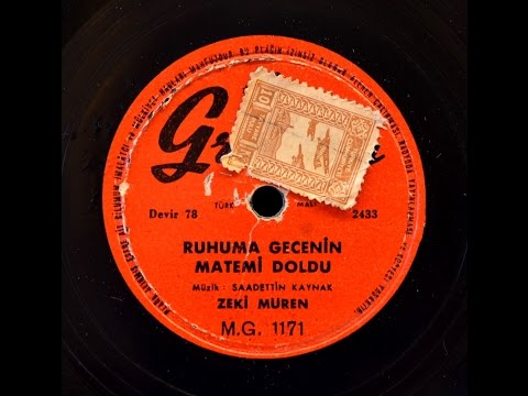 Zeki Müren -  Ruhuma Gecenin Matemi Doldu  - GERÇEK TAŞ PLAK KAYDI