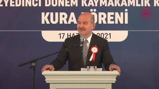 İçişleri Bakanı Süleyman Soylu 107.Dönem Kaymakamlık Kursu Kura Töreninde Kaymakamlara Hitap Ediyor