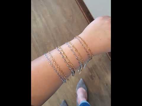 Unfinished Heart Bracelet Chain Collection, PVD Stainless Steel in Gold and Silver Unfinished Heart Bracelet Chain Collection, PVD Stainless Steel in Gold and Silver