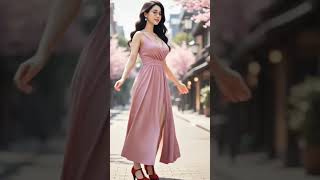 Beautiful Woman With Pink Fashion Dress Styles