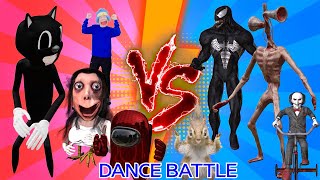 Siren Head VS Cartoon Cat VS Among us VS MOMO VS Venom VS Saw VS Merong Dance Ba