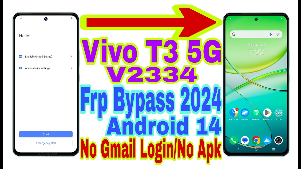 Vivo T3 5G (V2334) Android 14 Frp Bypass | New Trick Vivo T3 5G (V2334) Android 14 Frp Bypass | New Trick