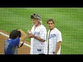 Jeff Bridges 'The Giver' First Pitch at Dodgers 8-1-14