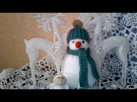 Вязание спицами снеговика-видео 8