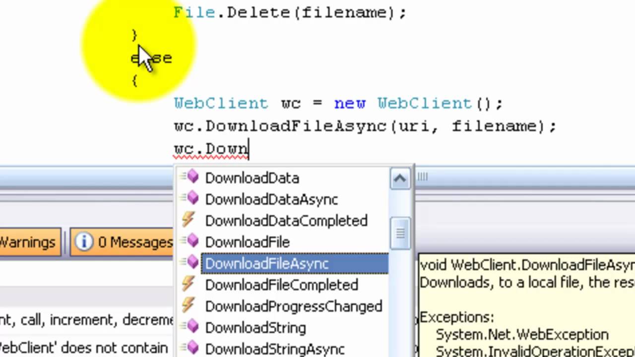 download file webclient c#