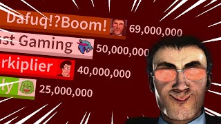 Dafuq!?Boom! Vs Largest YouTubers! (Gas Gas Meme) | Sub Count History (2009-2024