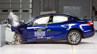 2014 Maserati Ghibli moderate overlap IIHS crash test