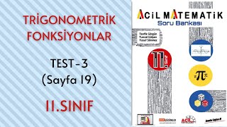 11.Sınıf Soru Bankası Trigonometrik Fonksiyonlar Test-3 Sayfa-19