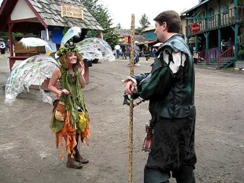 My friend sings to Twig the Fairy in French at the Colorado Renaissance 