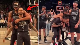 Brooklyn Nets Celebration After Dangelo Russell Hits The Game-Winner Vs. Houston Rockets
