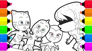 Pj Masks Coloring Page Singing Catboy, Gekko & Owlette