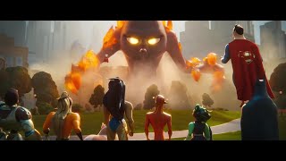 League Of Justice Vs Giant Lulu End Scene - Dc League Of Super Pets 2022