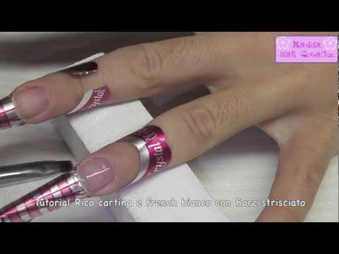 Tutorial - Ricostruzione con cartina/nail forum Crystal Nails e Nail art french con fiore strisciato Tutorial - Ricostruzione con cartina/nail forum Crystal Nails e Nail art french con fiore strisciato