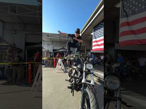 Can’t believe he didn’t hit the motorcycle ‼️🇺🇸 #skateclipsdaily #skateboarding #skateramp