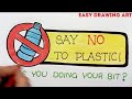 how to draw say no to plastic poster drawing