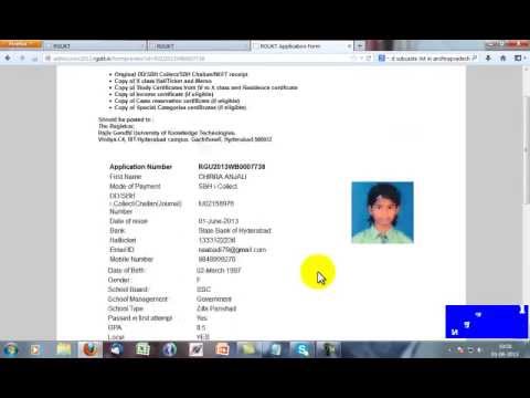 RGUKT(IIIT) ONLINE APPLICATION FORM FILLUP - FULL HD VIDEO