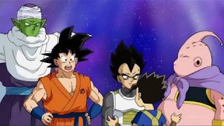 Goku and Vegeta meet Cabba (dragon ball super English dub)