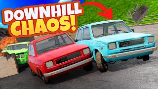 The Most Destructive Downhill Race Ever In Beamng Drive Mods