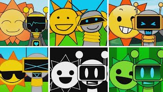 Incredibox Sprunki But Mix Mr Sun And Fun Bot In Different Mods
