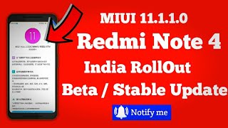 Miui 11 Update Realease | Redmi note 4 Miui 11 Update info | Miui 11 Stable Update For Redmi note 4