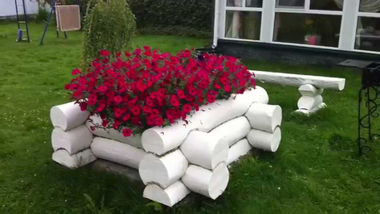 Клумбы из полена своими руками 45