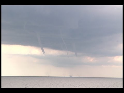8/18/2012 Lake Michigan Waterspout Stock Video - Long Raw Stock Video