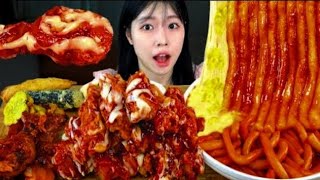 Homemade Buldaktteokbokki Seasoned Chicken Fried Mukbang & Recipe Fried Chicken Andtteokbokkieating