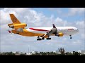 Centurion Cargo Mcdonnel Douglas MD-11 Freighter hard touchdown, Departure and Arrival (HD)