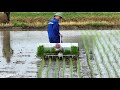 The Fastest Mini Rice Transplanting  Machine works on big farm