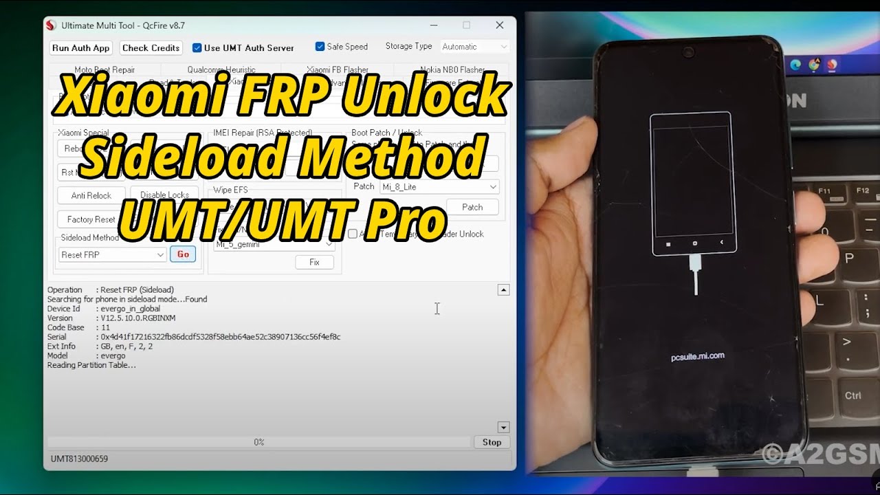 Xiaomi/Redmi/Poco FRP Unlock Sideload Mode by UMT Pro | Xiaomi/Redmi/Poco FRP Unlock Sideload Mode by UMT Pro |