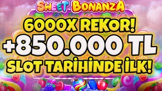 🍭 Sweet Bonanza Küçük Kasa 🍭 6000X Patladi! Bonanza Tari̇hi̇nde Bi̇r İlk +850.000 Tl Dünya Rekoru!