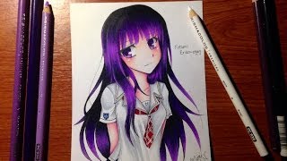 Colored Pencil drawing: Futami Eriko from KimiKiss Pure Rouge