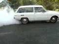 Mazda 1300 wagon burnout