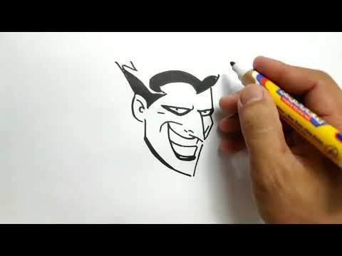 belajar cara menggambar wajah joker dengan mudah