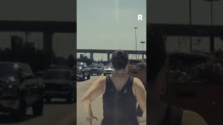 Angry Karen Jumps Up On Tesla In Road Rage