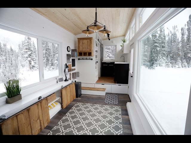 Open Concept Modern Tiny House With Elevator Bed - Video