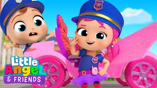 Princess Jill's Sparkly Pink Police Car! & More Kid Stories | @Littleangel And Friends Kid Songs